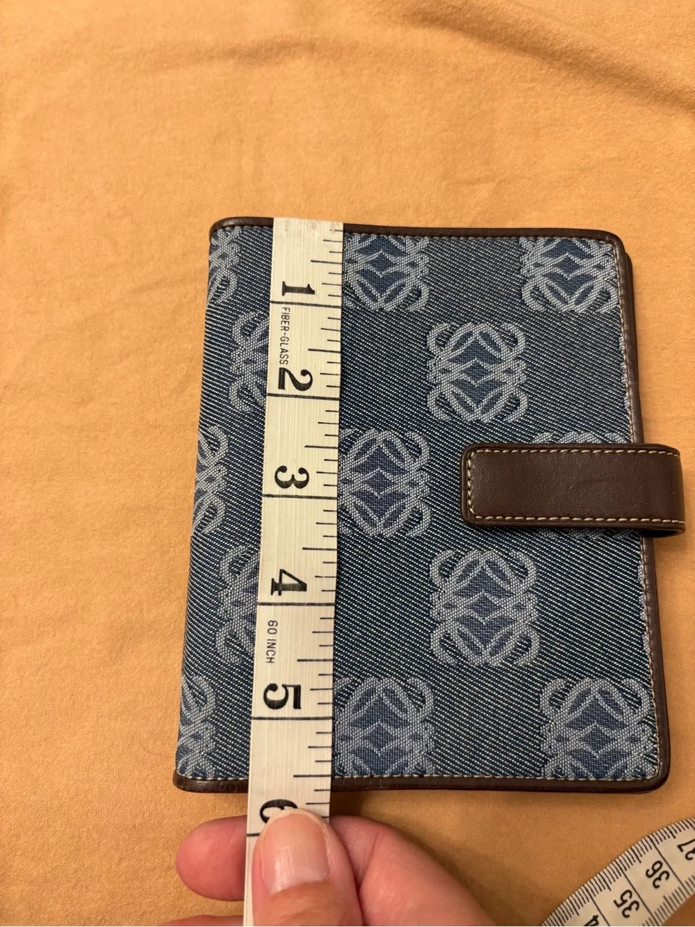 Loewe Anagram Denim Leather 6-Ring Agenda Planner Cover Mini Vintage A6 Wallet